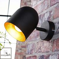 lampenwelt Zwart-gouden LED spot Morik, easydim