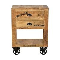 SIT Keukentrolley Rustiek met zwarte opschriften, shabby chic, vintage