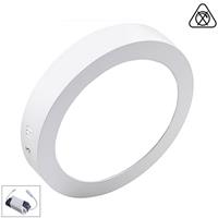 BSE LED Downlight - Opbouw Rond 18W - Helder/Koud Wit 6000K - Mat Wit Aluminium - Ø225mm