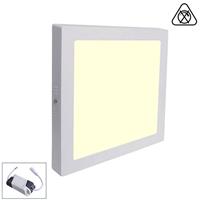 BSE LED Downlight - Opbouw Vierkant 18W - Warm Wit 3000K - Mat Wit Aluminium - 225mm