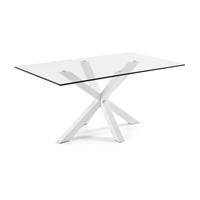 Kave Home - Argo tafel 160 cm glas wit benen