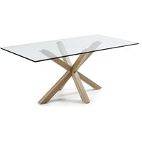 Kave Home - Argo tafel 200 cm glas hout effect benen