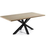 Kave Home - Argo tafel 200 cm natuurlijke melamine zwarte benen