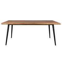 Dutchbone Alagon Eettafel - L200xB90xH75 Cm - Tafelblad Walnoothout - Zwart Metalen Poten