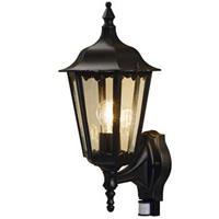 buitenlampenshop.nl Wandlamp sensor Firenze Vicchio zwart buitenlamp Konstsmide 7236-750 staand