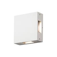 buitenlampenshop.nl Wandlamp Konstsmide Cremona 7984-250 mat wit 230V quadlight square 17cm, 4x 3W