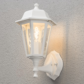 buitenlampenshop.nl Wandlamp Vägglykta zeskant klein opwaarts wit buitenlamp Konstsmide 7094-250