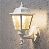 buitenlampenshop.nl Wandlamp Vägglykta vierkant klein opwaarts wit buitenlamp Konstsmide 7093-250