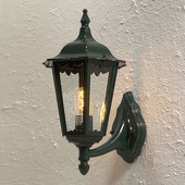 buitenlampenshop.nl Wandlamp Firenze Calenzo groen buitenlamp zeskant staand 7213-600