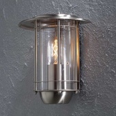 buitenlampenshop.nl Wandlamp RVS Trento Albiano half rond gevelverlichting konstmide 7565-000