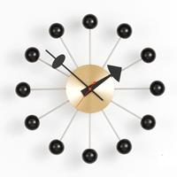 Vitra Ball Clock Wanduhr Schwarz/ Messing