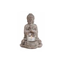 Boeddha beeldje theelichthouder 19 cm