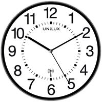 Unilux wandklok Wave, radiogestuurd, diameter 30 cm, zwart/wit