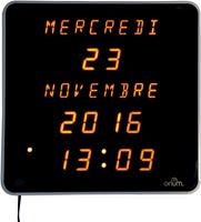 Orium by CEP LED klok met voluit geschreven data, ft 28 x 28 x 4,2 cm