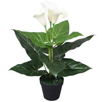 VidaXL Kunst calla lelie plant met pot 45 cm wit