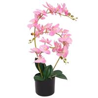 VidaXL Kunst orchidee plant met pot 65 cm roze