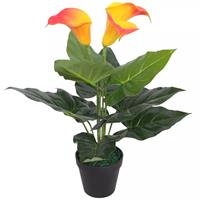 vidaXL Künstliche Calla-Lilie mit Topf 45 cm Rot und Gelb Mehrfarbig