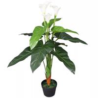 VidaXL Kunst calla lelie plant met pot 85 cm wit