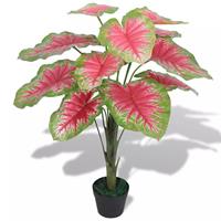 VidaXL Kunst caladium plant met pot 70 cm groen en rood