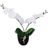vidaXL Künstliche Orchidee mit Topf 30 cm Weiß Mehrfarbig