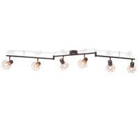 VidaXL Plafondlamp met 6 spotlights E14 zwart en koper