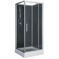 Douche Concurrent Domino complete douchecabine 80x80x210 alu mat 5mm glas (NIET MEER...