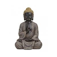 Bellatio Boeddha beeld bruin/goud van polystone 40 cm