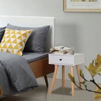 VidaXL Nachtkastjes 40x30x61 cm massief grenenhout wit 2 st
