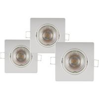 Sencys inbouwspot LED GU10 richtbaar 345 lum 3x5W 36° vierkant staal