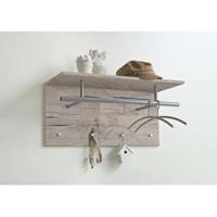 Leen Bakker Wandkapstok Spot - zand/eikenkleur - 72x35x29,5 cm