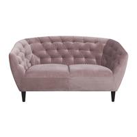 ACTONA GROUP 2-Sitzer Ria Sofa, Couch, Doppelsofa, Loveseat, Samtstoff, Massivholz-Beine, Taschenfederkern, Tufting, mit Armlehnen