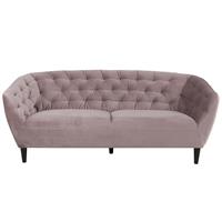 ACTONA GROUP 3-Sitzer Ria Couch, Sofa, Samtstoff, Massivholz-Beine, Taschenfederkern, Tufting, mit Armlehnen