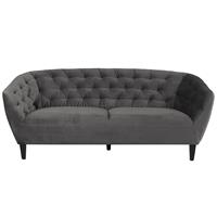 ACTONA GROUP 3-Sitzer Ria Couch, Sofa, Samtstoff, Massivholz-Beine, Taschenfederkern, Tufting, mit Armlehnen