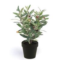 Kunstplant olijfboomje groen in pot 35 cm- Kamerplant groen olijfboom