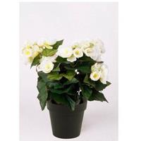 Kunstplant Begonia wit 30 cm