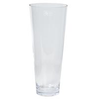 Conische vaas helder glas 18 x 43 cm Transparant