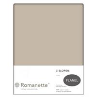 Romanette Flanellen Kussenslopen Taupe (2 stuks)