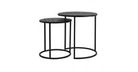 Light & Living Light&Living Bijzettafel DOBA hout zwart S/2 45 x Ø40 / 52 x Ø50