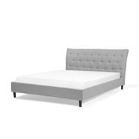 Beliani SAVERNE Tweepersoonsbed Grijs Polyester 140x200