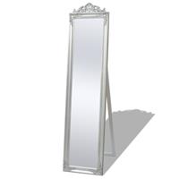Vrijstaande spiegel Barok 160x40cm zilver