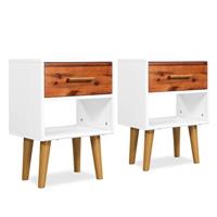 Nachtkastjes 40x30x45 cm massief acaciahout 2 st