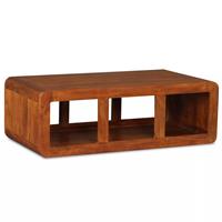 vidaXL Couchtisch Massivholz mit Palisander-Finish 90 x 50 x 30 cm Braun