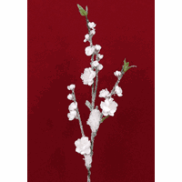 Bellatio Perzikbloesem met sneeuw 78 cm Wit