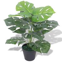 Kunst monstera plant met pot 45 cm groen