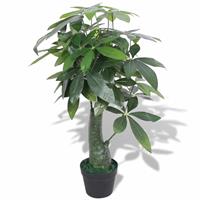 Kunst watercacao plant met pot 85 cm groen
