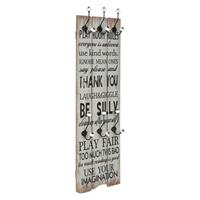 vidaXL Wandkapstok met 6 haken THANK YOU 120x40 cm