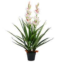 vidaXL Kunstplant met pot cymbidium orchidee 100 cm groen