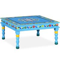 Salontafel handgeschilderd massief mangohout turquoise