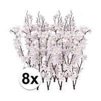 Bellatio 8x Appelbloesem kunstbloemen tak 84 cm Wit