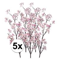 Bellatio 5x Appelbloesem roze kunstbloemen 104 cm Roze